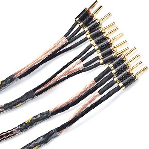 KK Cable YZ-B Bi-Wire Speaker Cable (2 banana plugs - 4 banana plugs), 1pair set (total 12banana plugs), Hyper-Pure OCC Copper Wire. YZ-B. (3M(9.8ft))