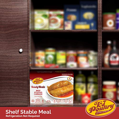 Kosher Mre Meat Meals Ready To Eat, Variety Of Beef Rib Steak, Stuffed Cabbage Rolls, Chicken Breast, Turkey Shwarma (4 Pack Bundle) - Prepared Entree Fully Cooked, Shelf Stable Microwave Dinner #TOP7
