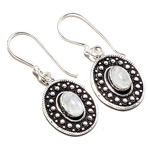 Boucles d'oreilles pierre de lune arc-en-ciel en argent 925 SF-2568