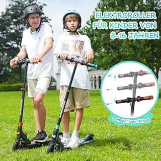 RCB TECH E-Scooter Kinder (8-12-16 Jahre) - Faltbarer Elektroroller für Kinder - Max Reichweite 16 KM - Max. 20 KM/H - Geschenk für Kinder und Jugendliche