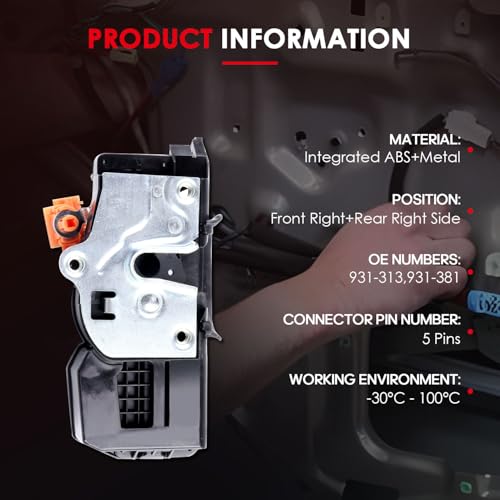 Image of CCIYU Door Latch Lock Actuator Compatible with 2006-2009 for Buick Allure,2006-2009 for Buick Lacrosse,Front Right+Rear Right Door Lock Latch Actuator, Replace 931-313,931-381