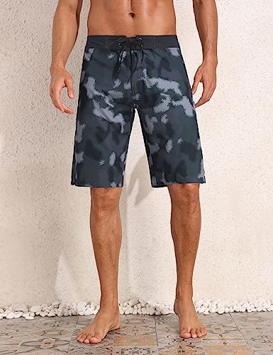 Nonwe Men's Swim Trunks with Compression Liner 2 in 1 Fast Dry Bathing Suits Cargo Surf Board Shorts with Pockets3