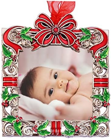 YRX Christmas Tree Ornaments Photo Frame Ornaments Home Decor Christmas Holiday Keepsake Gift Xmas Gifts Decorations Pendant with Can Insert Photos (Gift)