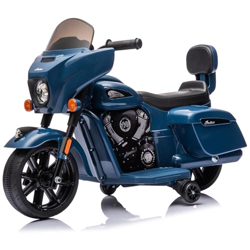 GarveeHome 6V Kids Motorcycle, Indian Licensed Electric Motorbike w/Long Battery Life, Training Wheels, Realistic Sounds, Easy Grip Handlebar, Toddler...