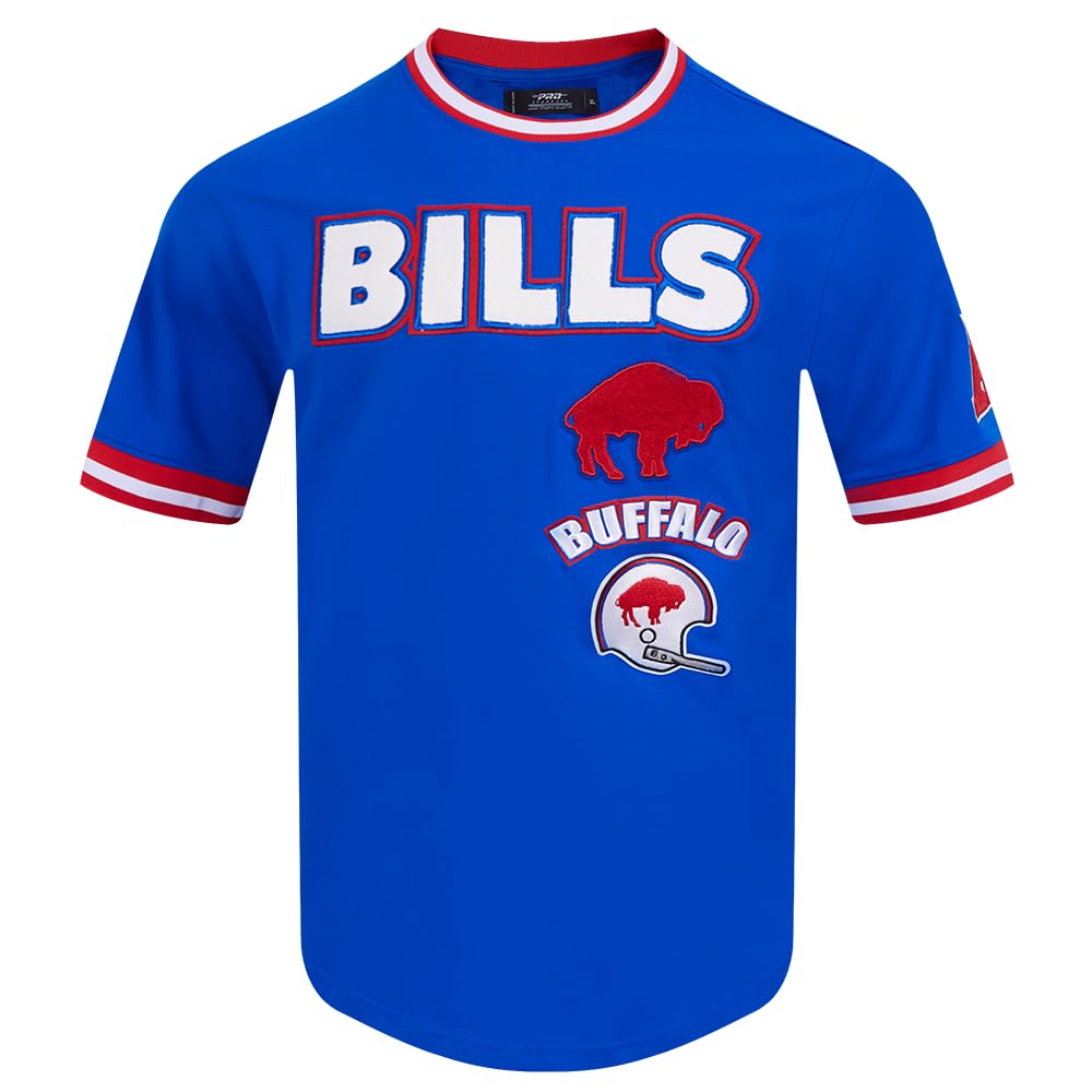 Pro Standard Mens NFL Buffalo Bills Retro Classics Short Sleeve Tee Royal Blue/Red 2XL โ image 1