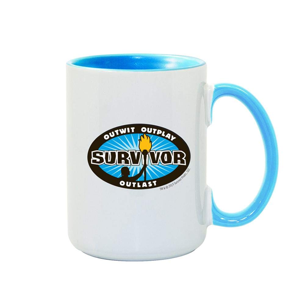 CBS Survivor Outwit, Outplay, Outlast Logo Two-Tone 15 oz Mug - Blue