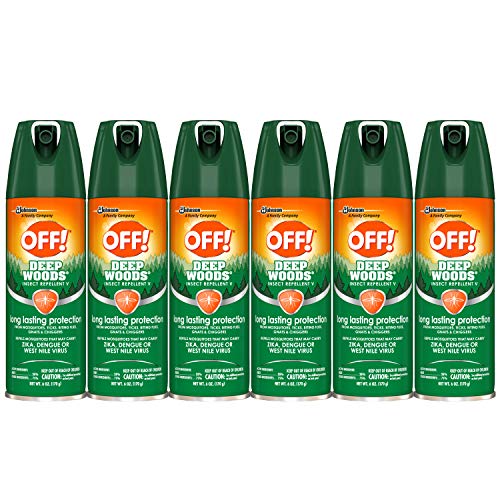 OFF! Deep Woods Insect Repellent Ticks Aerosol with 25 Percent DEET Provides up to 8 Hours of Mosquito and Tick Protection 6 Ounce (Pack of 6)