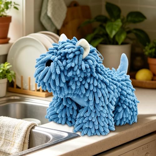 Toalla de mano infantil con forma de cachorro para decoración de hogar 6