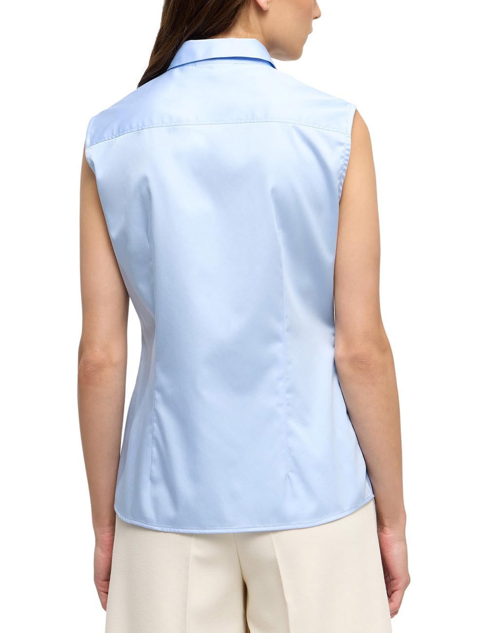 ETERNA Female Satin Shirt Bluse unifarben Regular FIT 40_D_sl, sl, hellblau