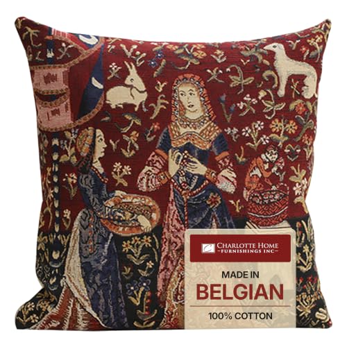 Medieval Smell II Vintage Tapestry Throw Decorative Pillow Cover 16 x 16 in