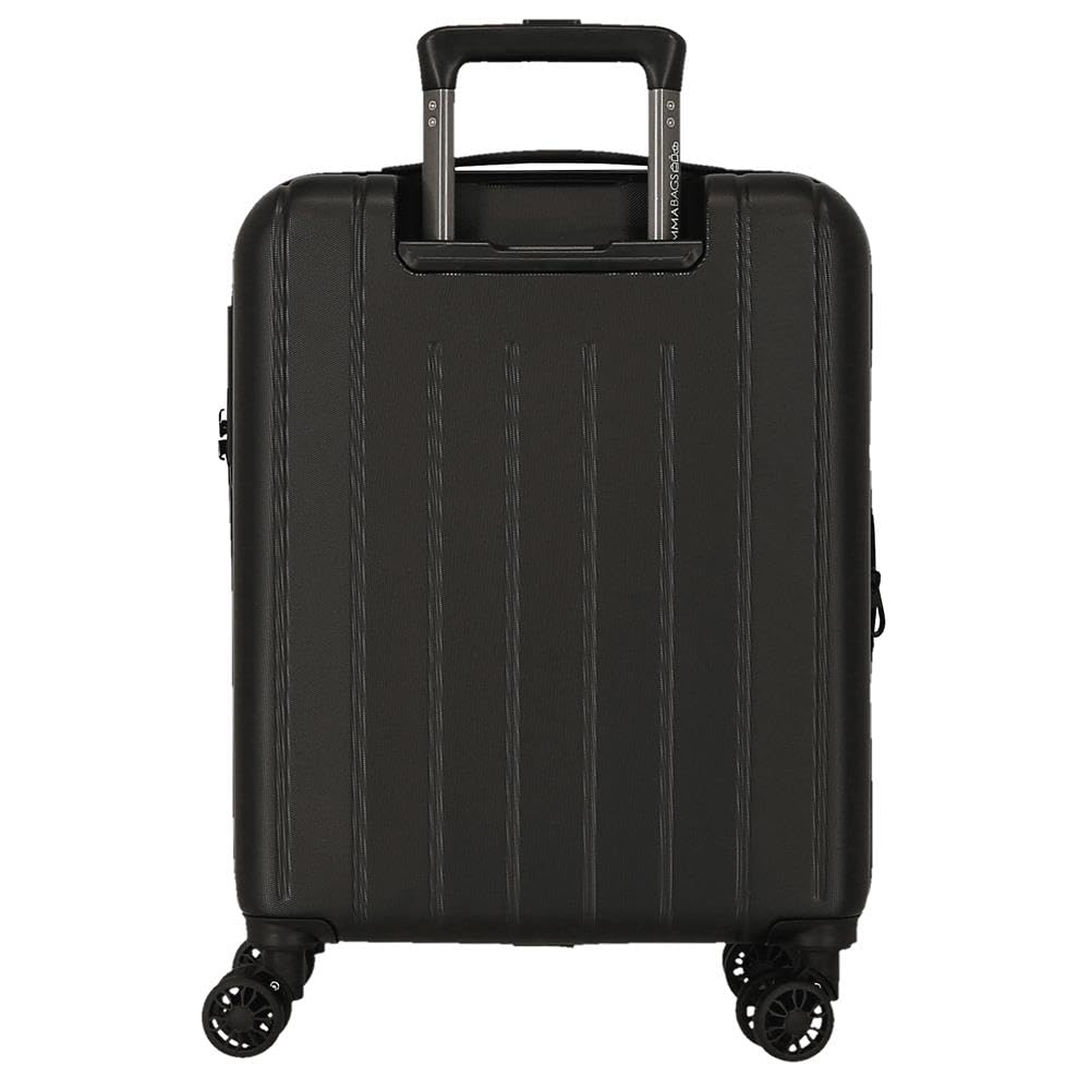 Movom Joumma Bags drewniana walizka kabinowa, średnia, duża i zestawy, sztywny zamek ABS TSA, 4 podwójne kółka, wysuwany bagaż podręczny, czarny, 55 cm, Kabin Extensible Suitcase