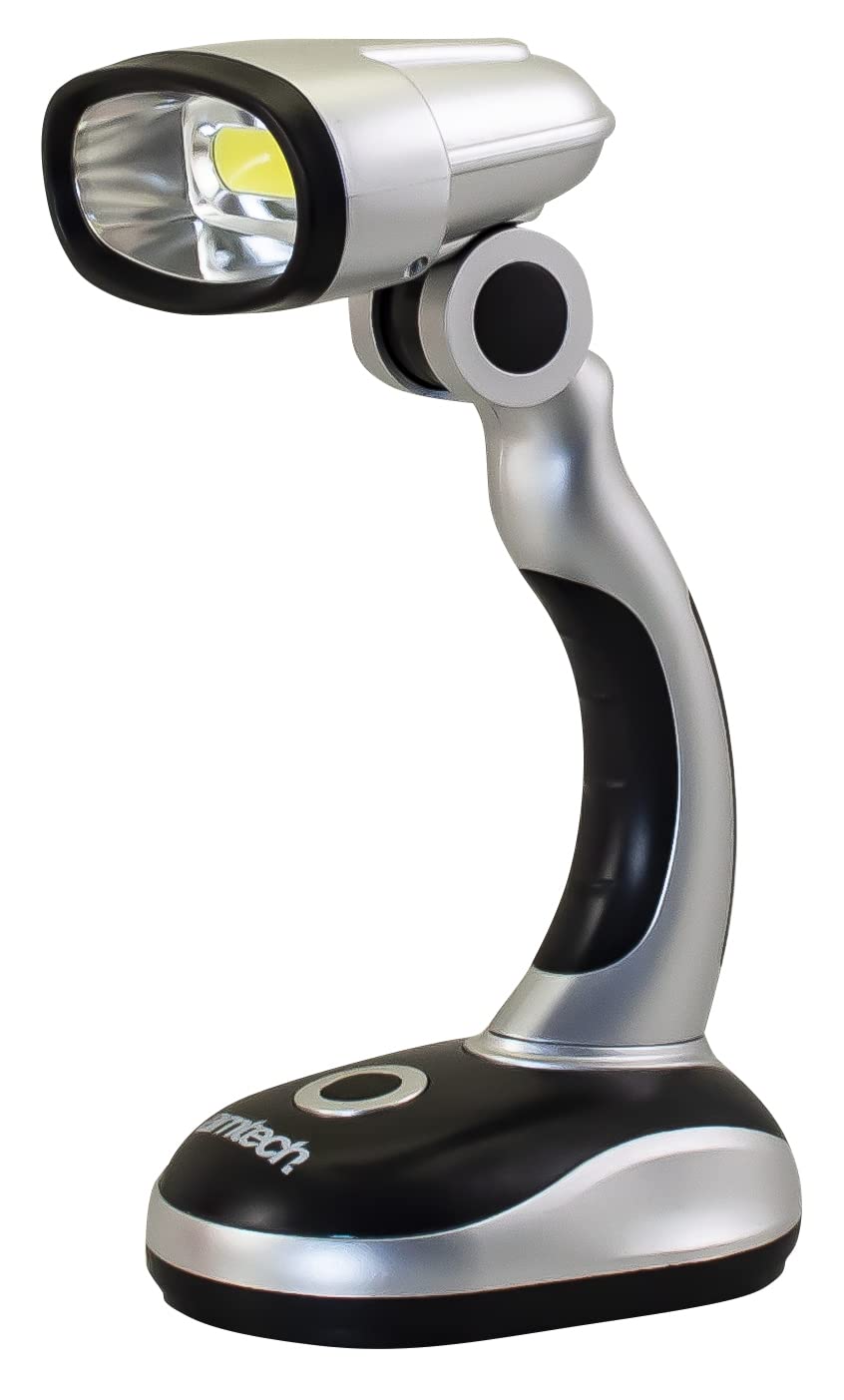 Amtech S8124 Cordless Desk Lamp, Super Bright COB (chip on board) LED Illumination, Portable and Lightweight, 160° Pivoting Head, 3x AA Batteries Included, Ideal for Desk, Office, Camping, Travelling,