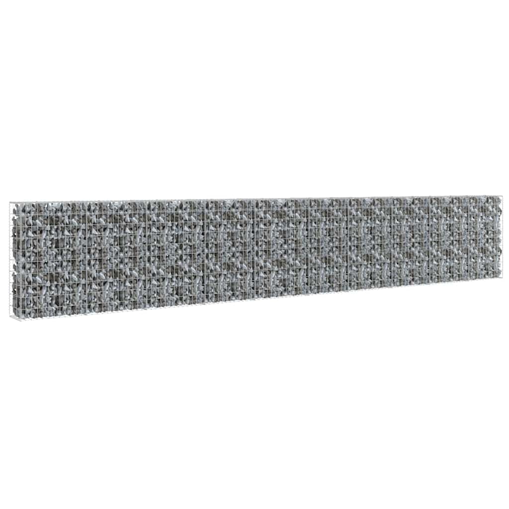 vidaXL Gabionen Wand mit Deckel 600x30x100cm Steingabionen Gabione Steinkorb