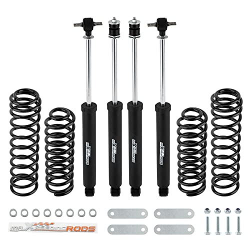 maXpeedingrods 2.5” Suspension Lift Kit w/Shocks for Jeep Wrangler JK Unlimited 2WD 4WD 2007-2018 Front Rear Coil Springs Brake Line Relocation Brackets