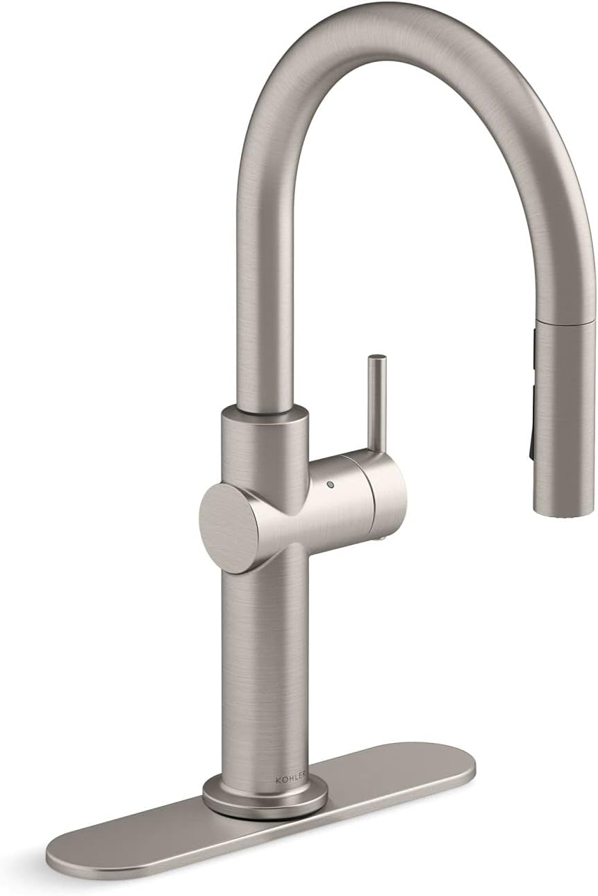 KOHLER Touchless Pull Down Kitchen Faucet, 3Spray, Vibrant Stainless
