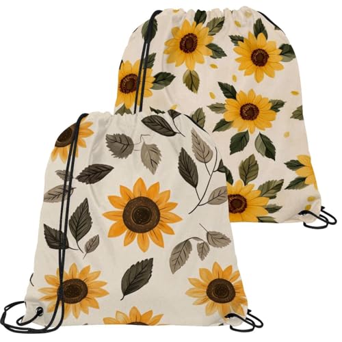 Sac à dos de sport cordon tournesols lot de 2 grand format pliable et étanche