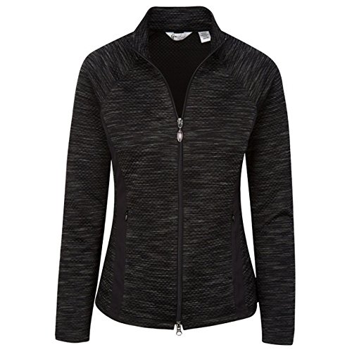 Greg Norman Diamond Melange Blocked Golf Jacket 2017 Women Black X-Large