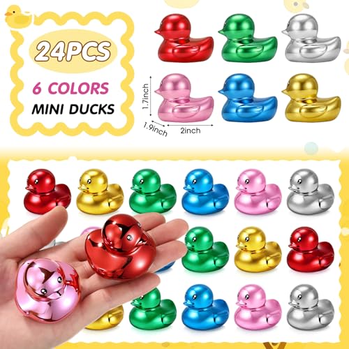 24 Figuras Mini Patos Metálicos de 2 Pulgadas Multicolor miniatura 3