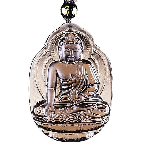 Natural black ice obsidian sakyamuni buddha Herbalist buddha necklace Amulet pendant bead with adjustable chain for women or men2