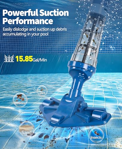 Image of LanOcean 2026 Upgraded Powerful Hot Tub Vacuum Cordless, 15.8 Gals /Min Spa Vacuum for Hot Tub, Handheld Pool Vacuum Cleaner with Water Sensor, Small Pool Vacuum Rechargeable -90 Mins Running Time-Blue