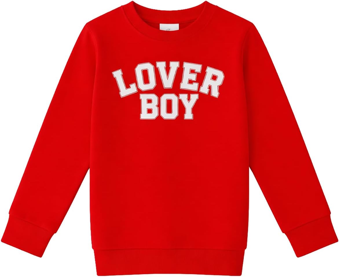 Boys Valentines Day Sweatshirt for Boy Dinosaur, Heart, Video Game Pullover Shirt for Kids Clothing
