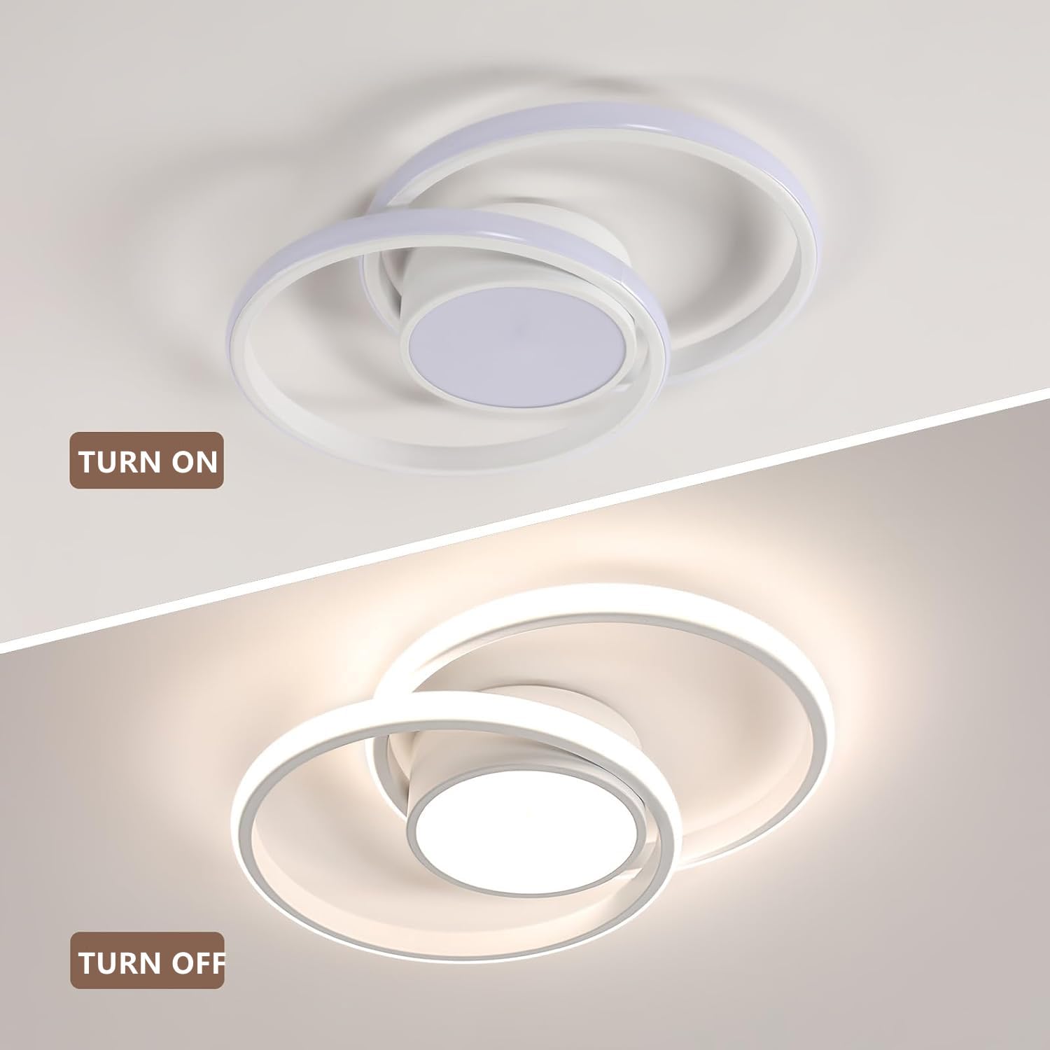 DELIPOP Plafoniera LED Dimmerabile, 40W 3980LM Lampada da Soffitto Moderna con Telecomando 3000K-6500K, Lampadario LED Soffitto per Camera da Letto Soggiorno Cucina Corridoio Ufficio, Bianco