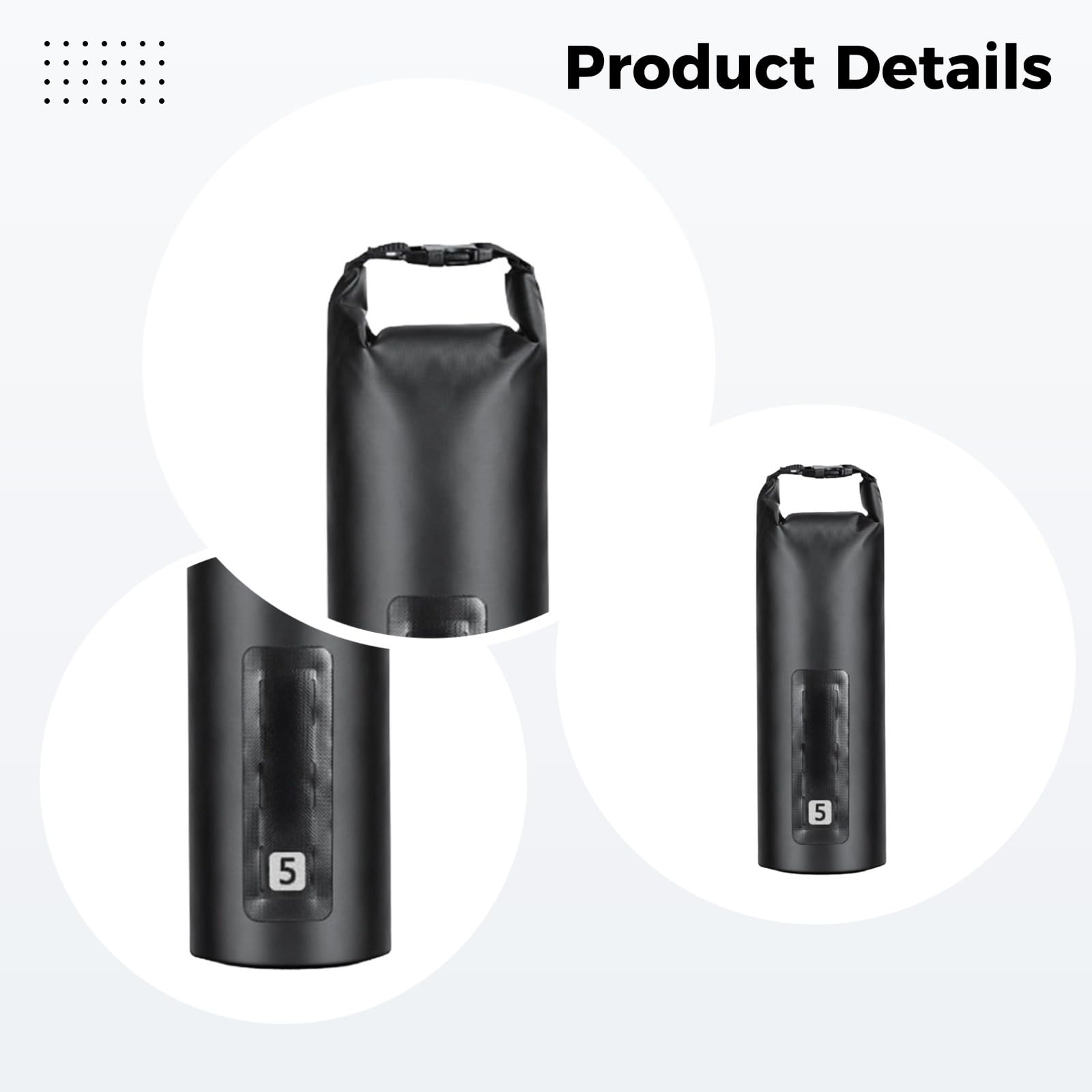 Torba na przedni widelec na drogę S, 5 l / 169 Fl Oz wodoodporna sakwa PCW z uchwytem, odblaskowe logo, zapięcie na rolce, 15 x 5 cali / 39 x 14 cm torba na długie podróże