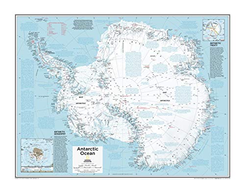 1971年 ナショナルジオグラフィック 北極海 地図 額装 木製