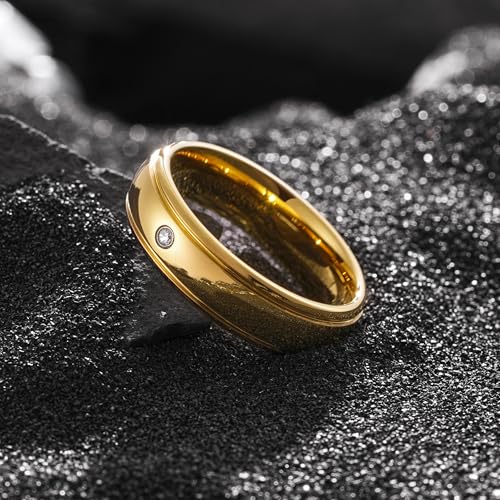 Image of King Will Men's Women's Tungsten Carbide Ring 24k Gold Plated Rose Gold Plated Domed Polished Finish Wedding Band