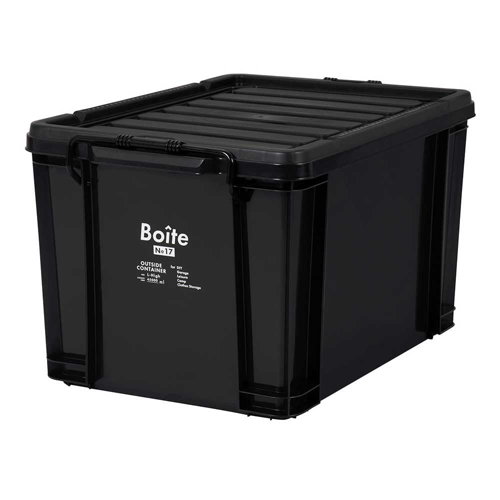 Amazon.co.jp: ベストコ コンテナボックス 収納 L ハイ 45L ブラック