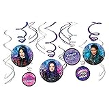 Swirl Hanging Decorations - 5' & 7' (Pack of 12) - Perfect for Themed Parties & Events, Disney Descendants 3