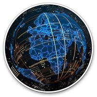 Vinyl Stickers (Set of 2) 20cm - 3D Abstract Globe Planet Earth Laptop Tablet Luggage Scrapbook #21059