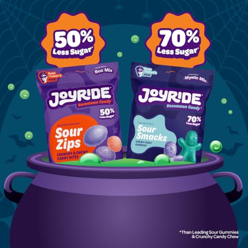 JOYRIDE Halloween Variety Pack -Healthy Halloween Candy, 6-Pack Bundle | Includes three 3.5 oz Boo Zips & three 3.5 oz Mystic Mix Sour Smacks. Limited-edition Halloween gummies with less sugar - image 6