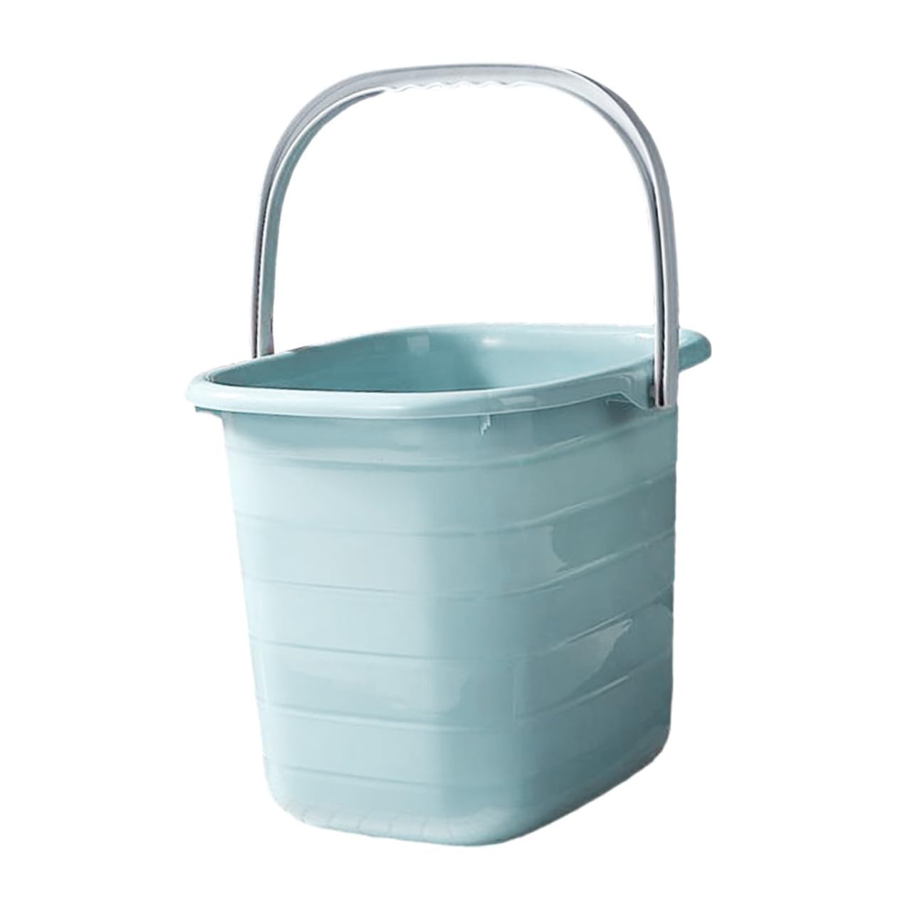 Secchio in Plastica Rettangolare Manico, per Uso Domestico | Contenitore Acqua Portatile, Robusto per Pulizia, Giardinaggio e Hotel