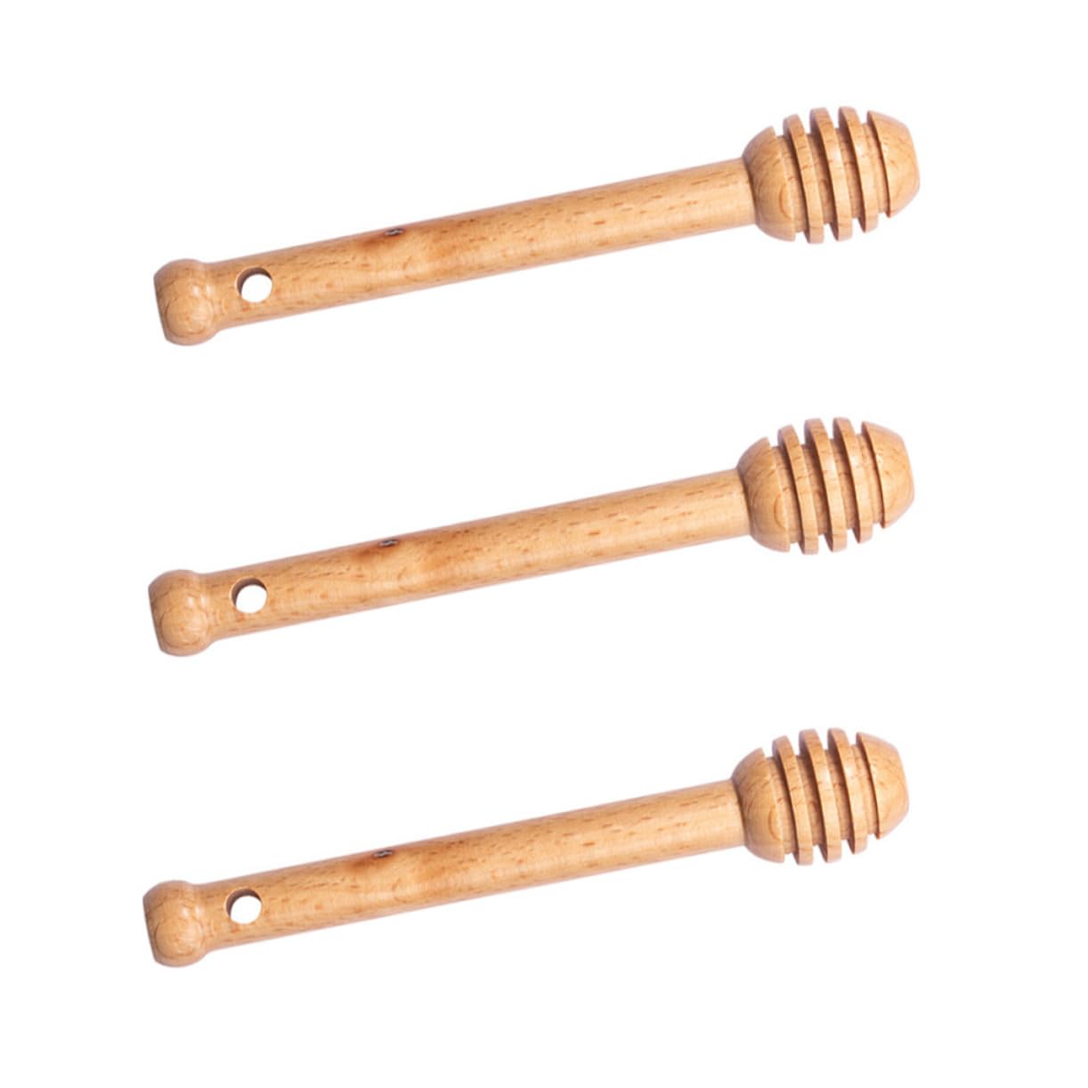 GRIRIW Honey Stirrer Set 3pcs Spiral Design Honey Sticks for Milk Sugar Tea Jam