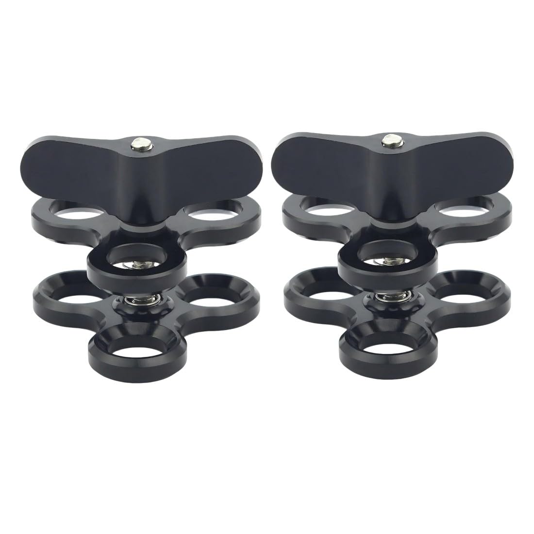 2 abrazaderas de bola subacuáticas de 1 pulgada para brazo de cámara de buceo, compatible con cámara de acción GoPro y brazos de linterna (CLAMP-3)