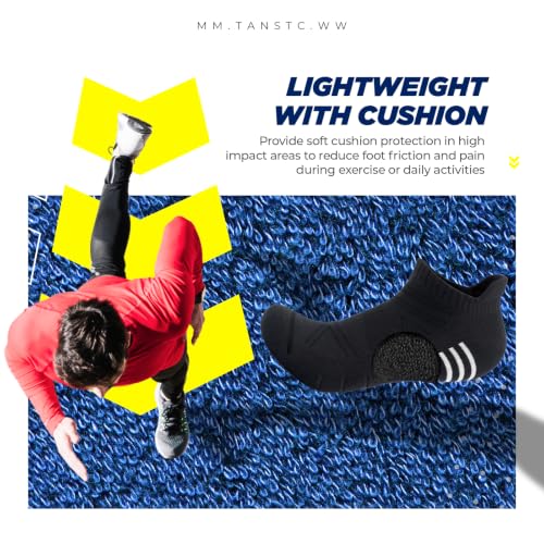 Image of TANSTC Athletic Running Ankle Socks,6Pairs Cushioned Low Cut Anti-Blister Tab Sports Sock Men Women