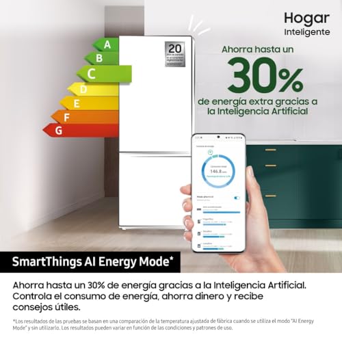 Samsung Frigorífico Combi IA 185.5cm All Around Cooling 344L Clase C Blanco RB34C600CWW/EF [Clase de eficiencia energética C] - imagen 4