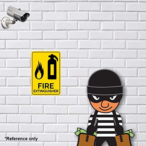 Image of GADGETS WRAP Fire Extinguisher Caution PVC Vinyl Safety Sign Sticker CV-02 (Pack of 2)
