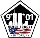 9-11 World Trade Center Memorial Sticker for Car Vinyl Decal Window Truck Car Bumper Sticker Motorcycle Decal 5' х 5' (Black)