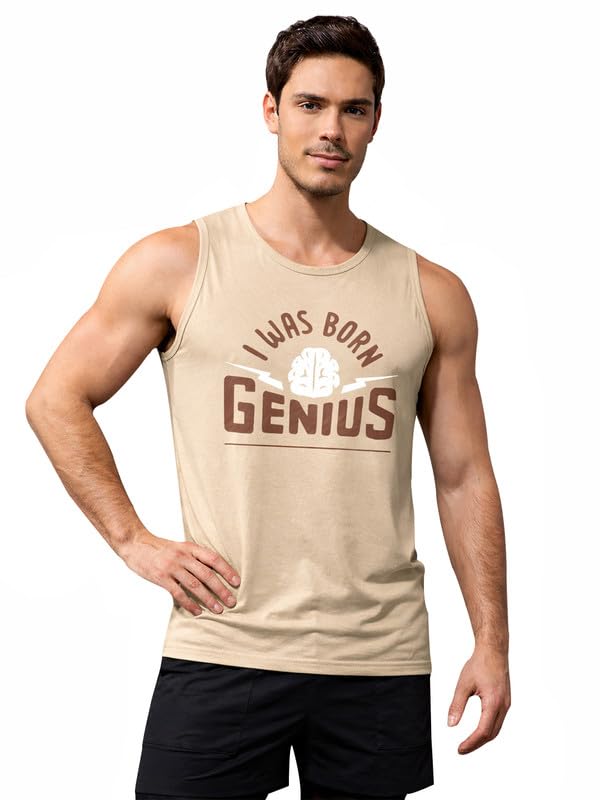 CHKOKKO Tank Tops Sleeveless T-Shirt for Men Cotton Gym Wear Vest Graphic Printed Stylish Round Neck Running Sando for Sports Workout Fitness & Casual or Beach Wear