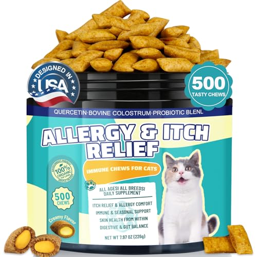 Cat Allergy Relief for Cats, 500 Crunchy Hypoallergenic Cat Itchy