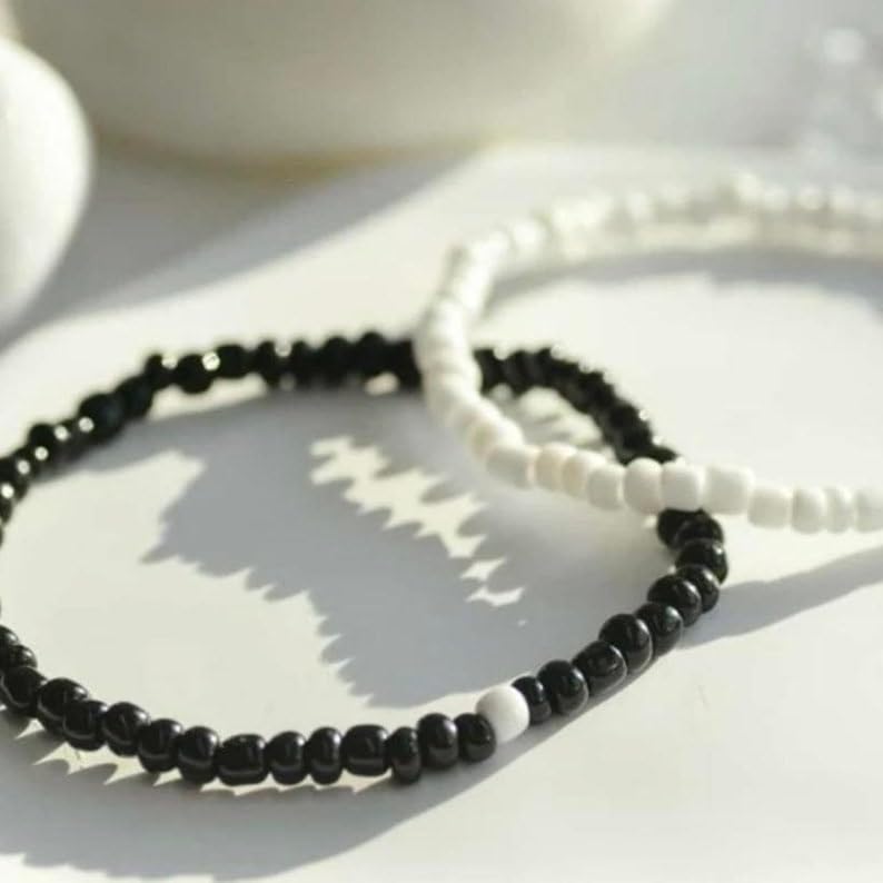 Ensemble bracelets extensibles perles 4 mm onyx et jade - 3