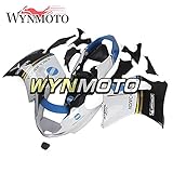 Full Fairing Kit Compatible for Honda CBR1100XX 1997-2007 98 99 00 01 02 03 04 05 06 07 ABS Plastic Injection Sportbike Bodywork - White Black Blue KONICA MINOLTA