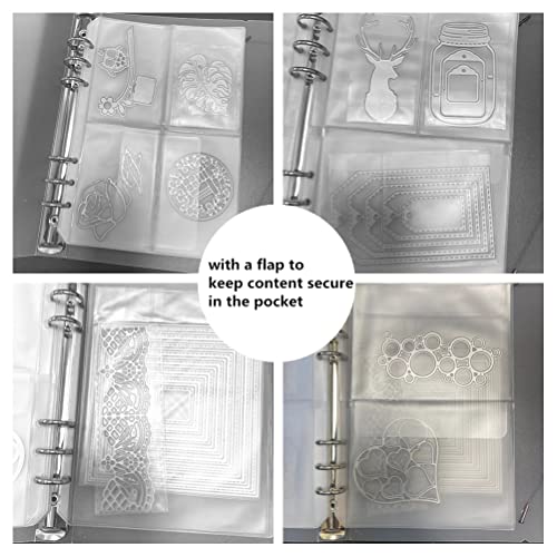 Image of Cutting Dies Storage Binders Stencil Storage Folders Scrapbooking Cutting Die Organizer Sticker Storage Transparent Bags (Folder Including 10pages)