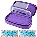 Produktbild Temperaturanzeige Insulin kühltasche Diabetiker Tasche Medikamenten Kühltasche für Diabetikerzubehör mit Kühlakkus (Lila)
