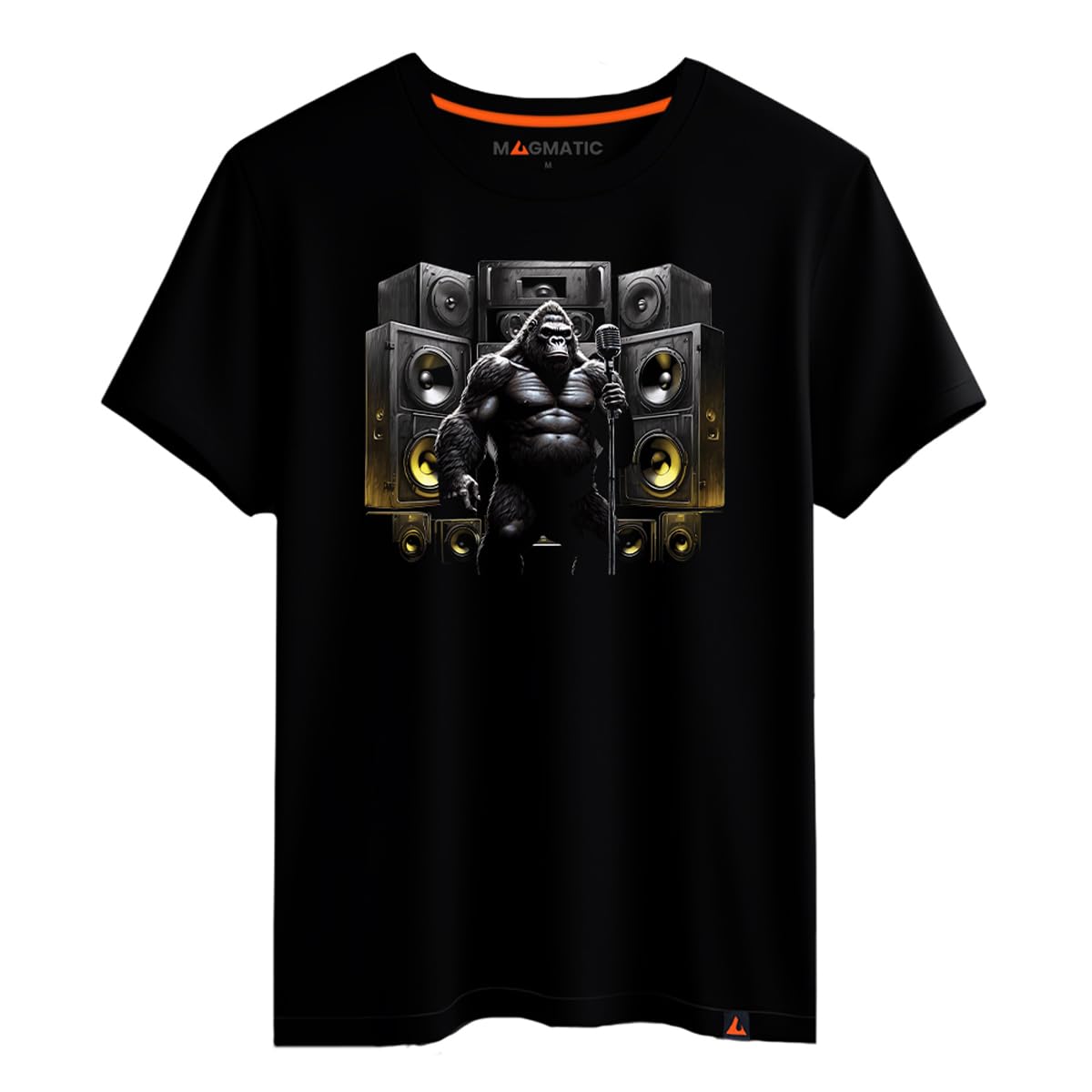 Magmatic - "Giant Gorilla T-Shirt Fantastic Creature for Men Unisex Child, Soundsystem Collection Black Premium 100% Cotton T-Shirt, Japanese Gift for Men Fan of Japanese Culture