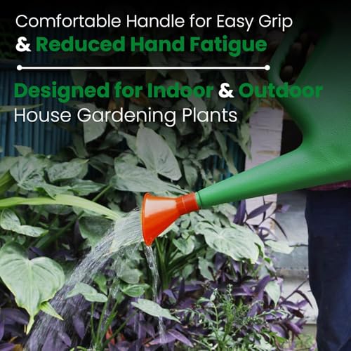 Image of Clokify Greenry Watering Can, Green, Plastic, 5 Litre, with Sprinkler Spout, for Home Indoor and Outdoor Plants,Garden,Farmhouse (Pack of 1 pcs)