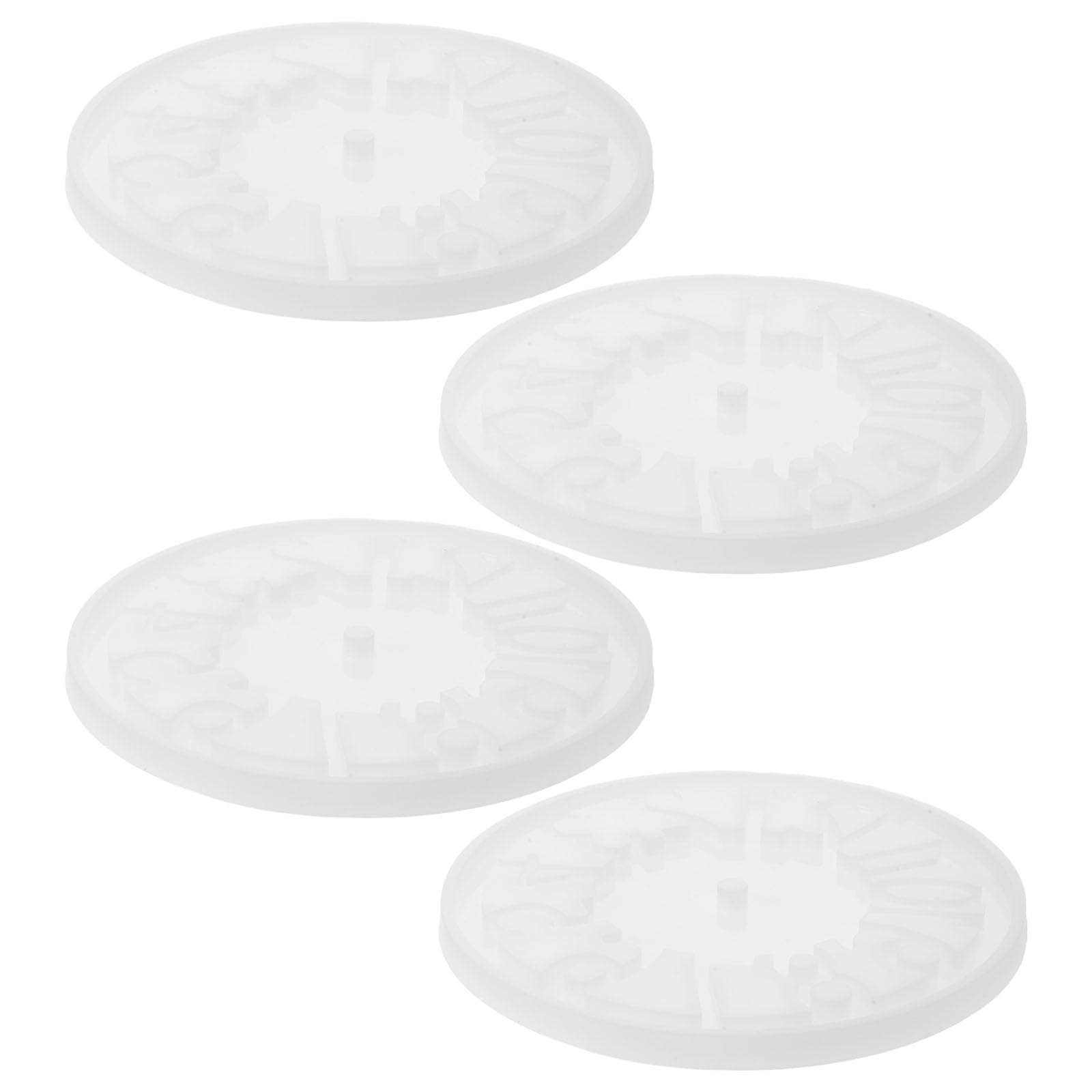 Molde de silicona para reloj de pared redondo: kit de 4 piezas caladas para manualidades DIY