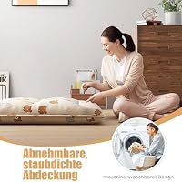 Giantex Japanische Futon Matratze 90x200 cm, Bodenmatratze 10cm Dicke, Tatami Matte Futonmatratze Faltbar & Tragbar, Klappmatratze Faltmatratze für Tatami, Rollmatratze mit Abnehmbarer Bezug – Ansicht 5